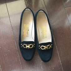 Salvatore Ferragamo Black Suede Loafers