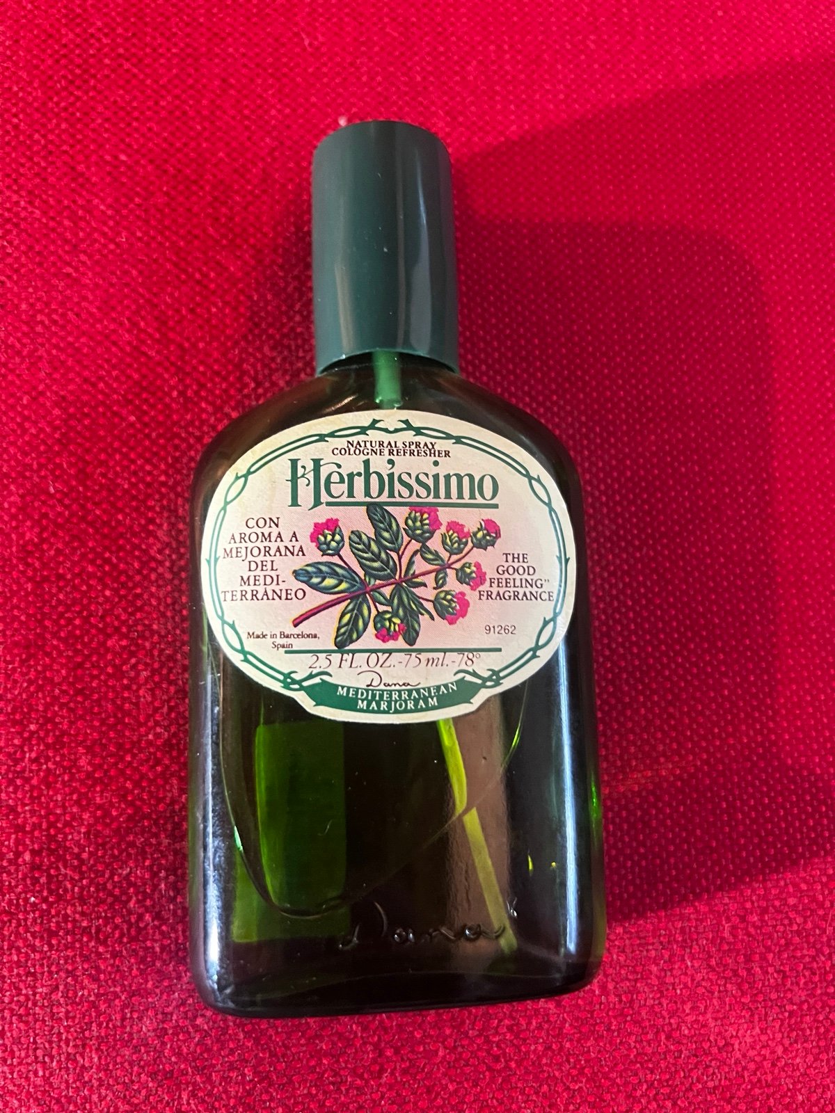 Herbissimo cologne rare Mediterranean Marjoram 2.5oz 85% full Vintage Dana
