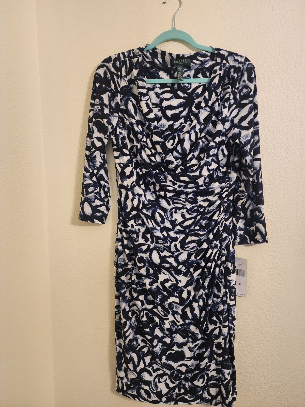 NWT Ralph Lauren Multi Color Ruching Sheath Dress