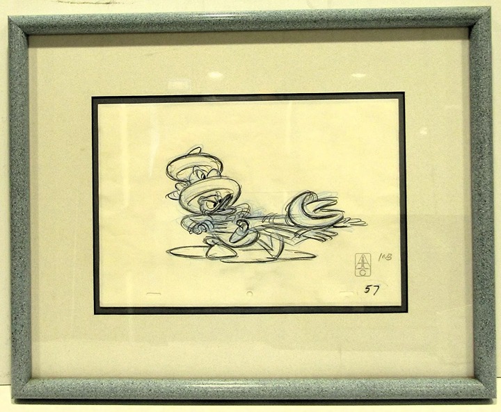 Vintage The Three Caballeros Animation Rough Drawing by Hal Ambro