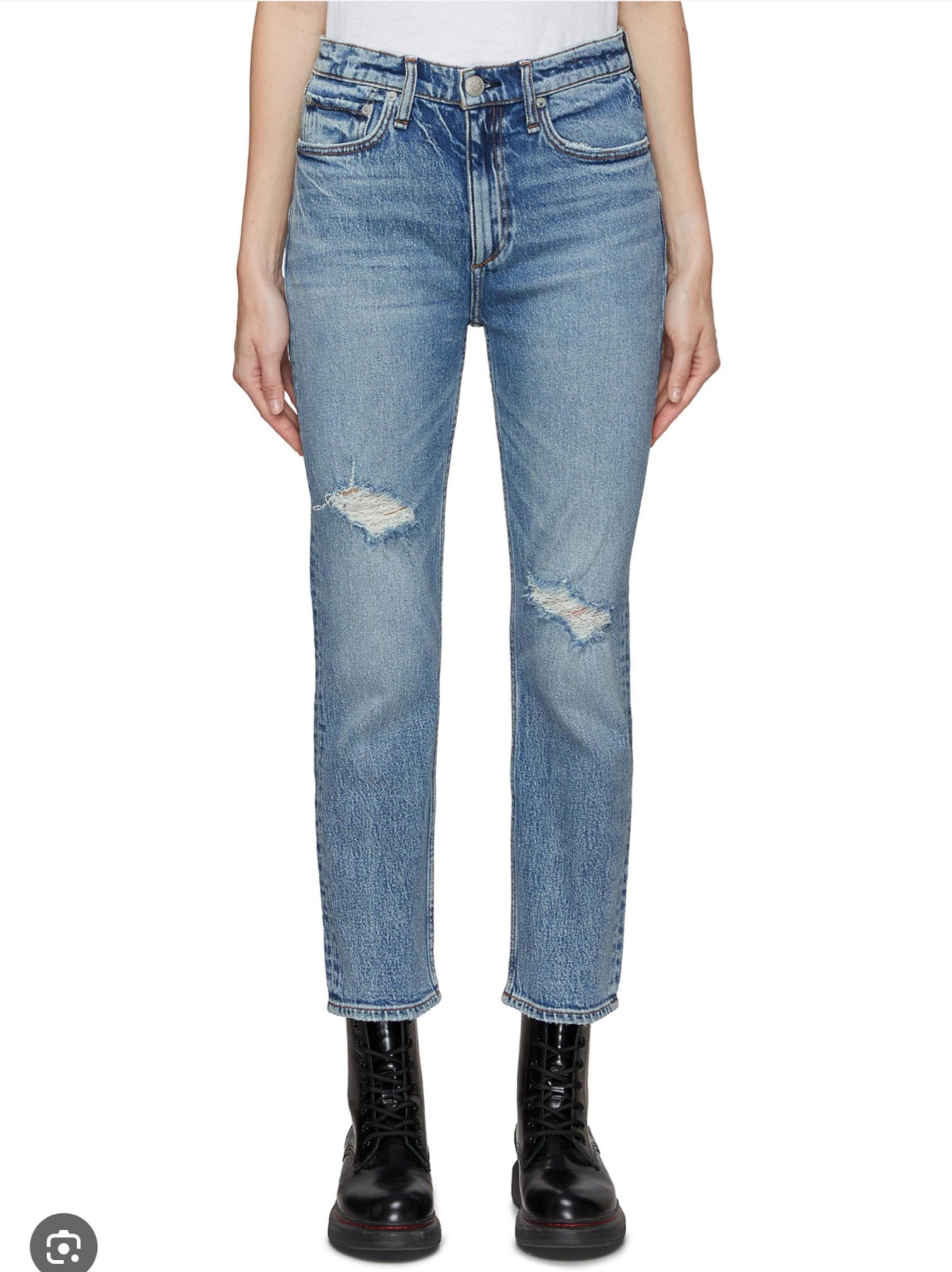 NWOT rag and bone high waisted straight slim jeans, 25 - rag & bone