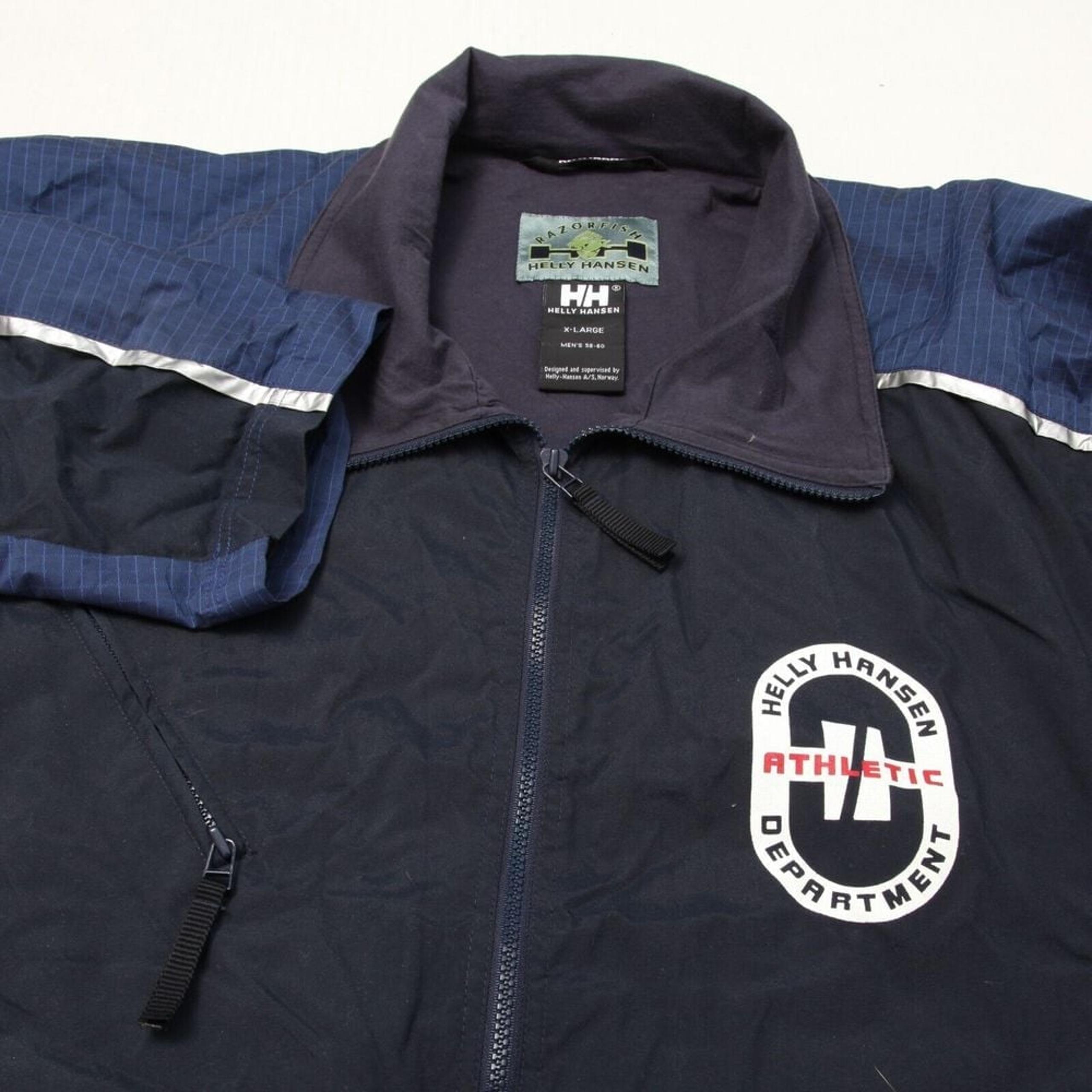 Helly Hansen Jacket Mens Extra Large Blue Black Razorfish Full Zip Pockets 90s