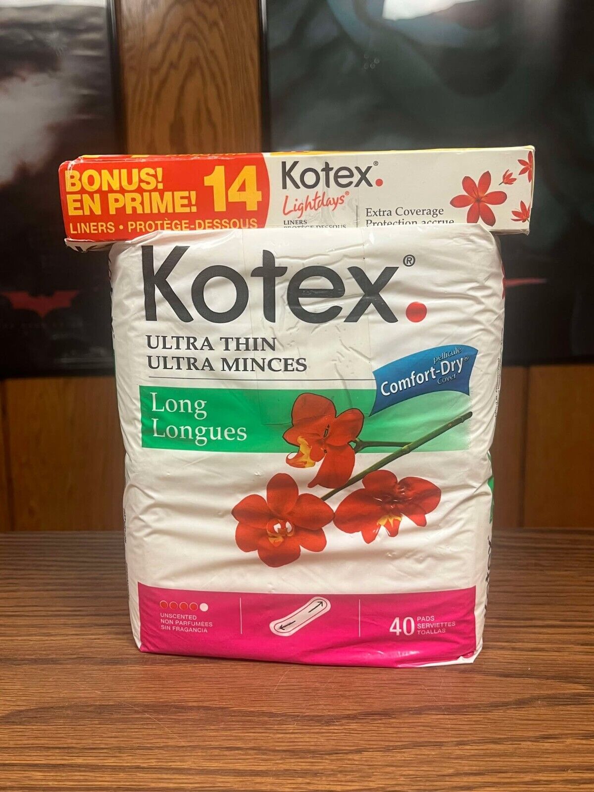 2004 Vintage Sealed Kotex Untra Thin Long Longues 40 Pades Liners plus 14 liners