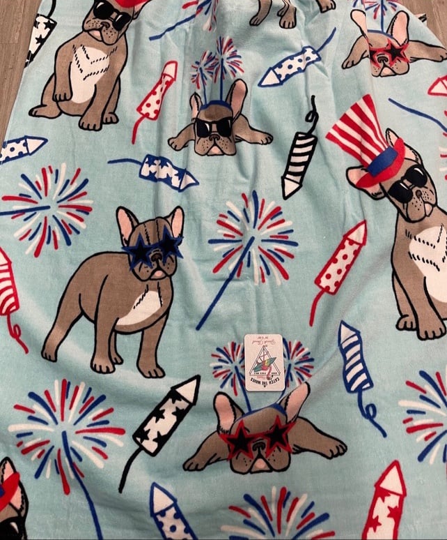 Patriotic Frenchie towel