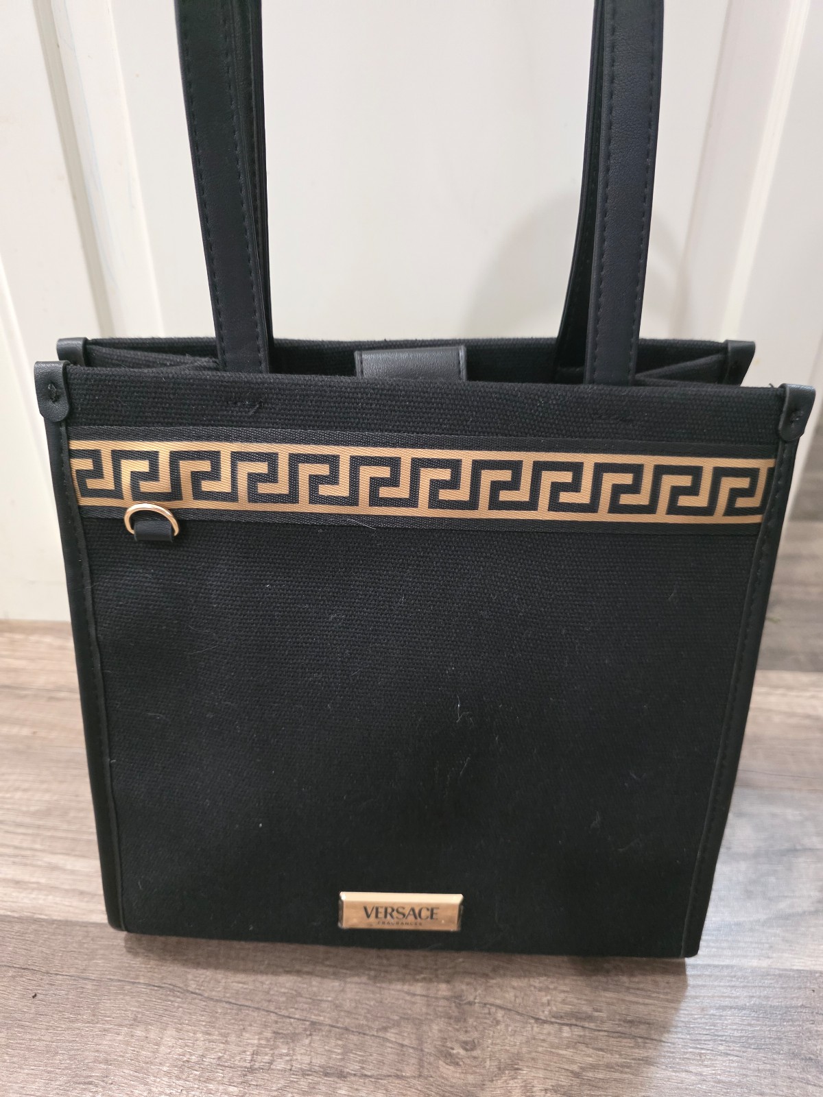 VERSACE fragrances nwot black top handle bag gold maximalism y2k designer