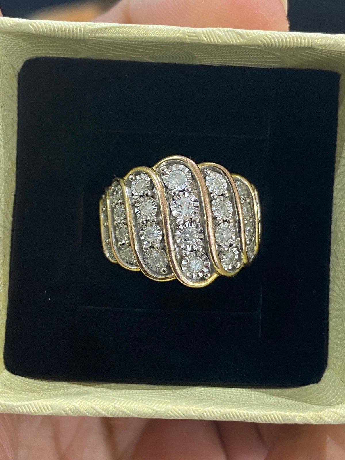 Genuine White Diamond Cocktail Ring