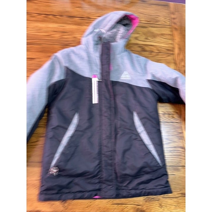 Gerry Jacket Coat 3-in-1 Girls Med 10/ 12 Grey Black Pink Hooded Full Zip Pants.