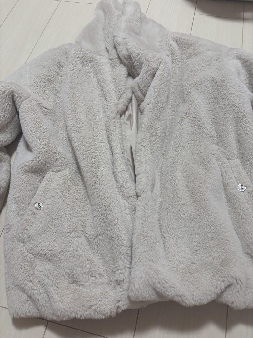 axes outerwear coat blouson fur rose button remake