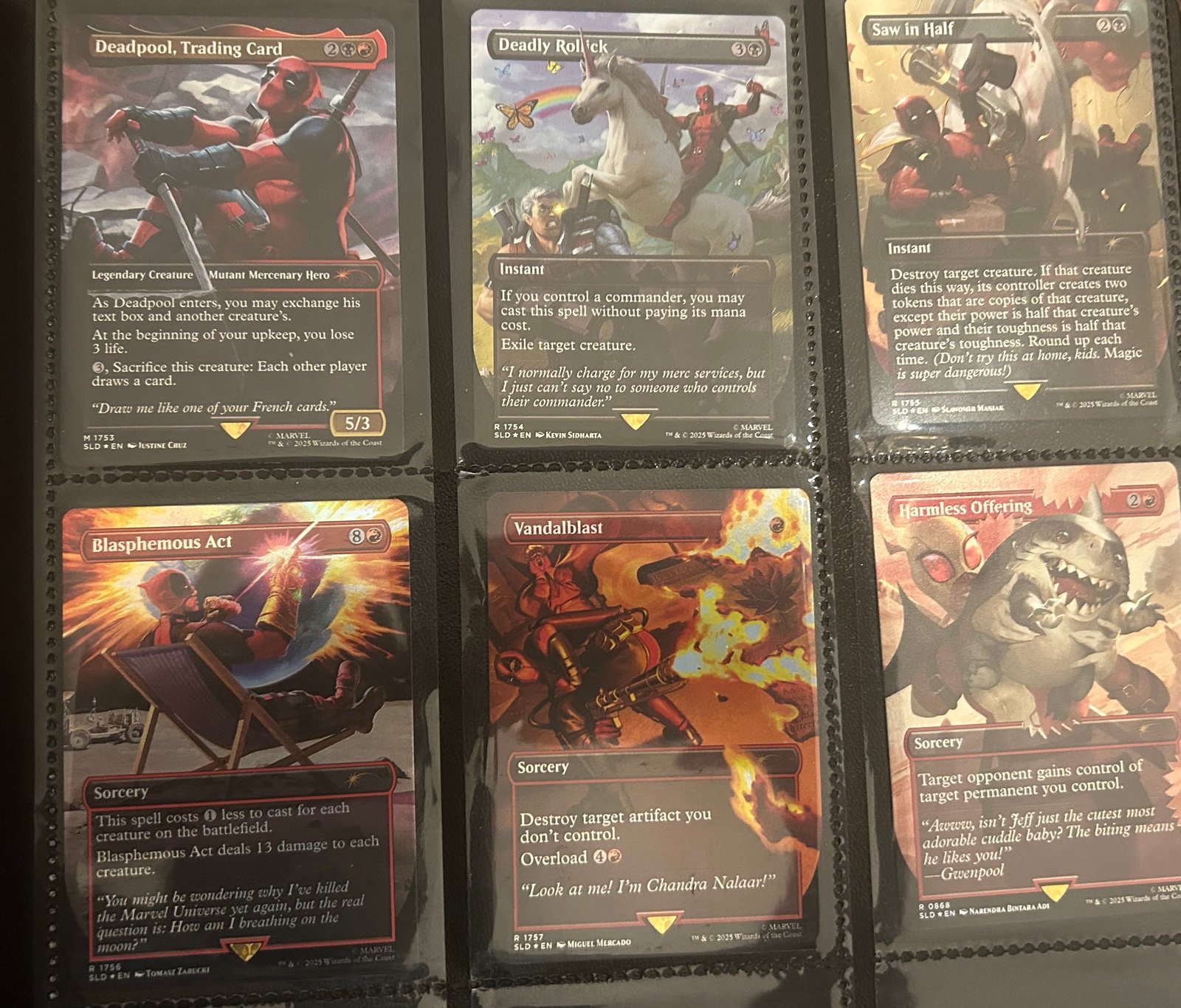 Magic the Gathering Secret Lair x Marvel's Deadpool Foil Edition MTG cards