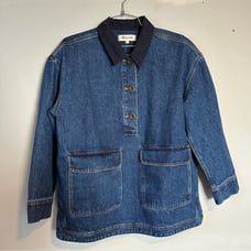Madewell Oversized Pullover Denim Jacket Willmont Wash NEW