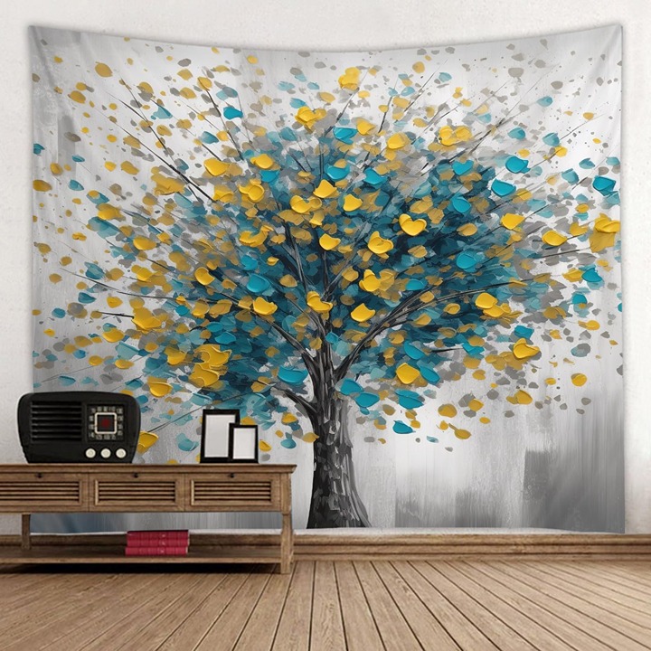 Simple Art Oil Painting Tapestry Bohemian Living Room Wall Hanging Decor