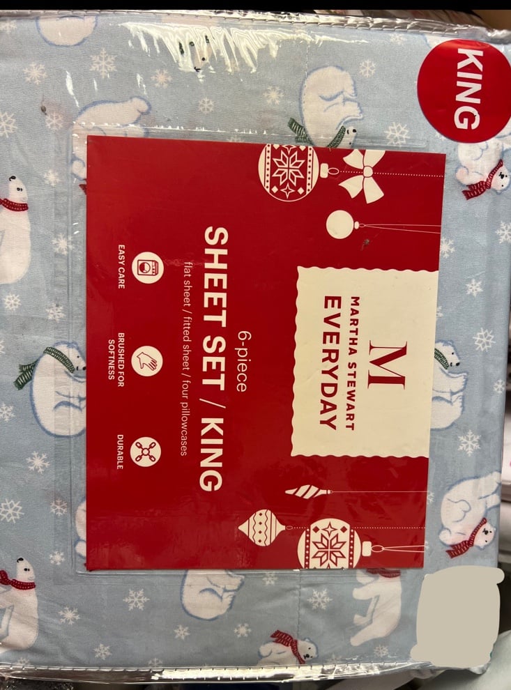 polar bear martha stewart KING sheet set