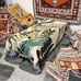 Boho leaves knitted fluffy throw blanket 50 * 60