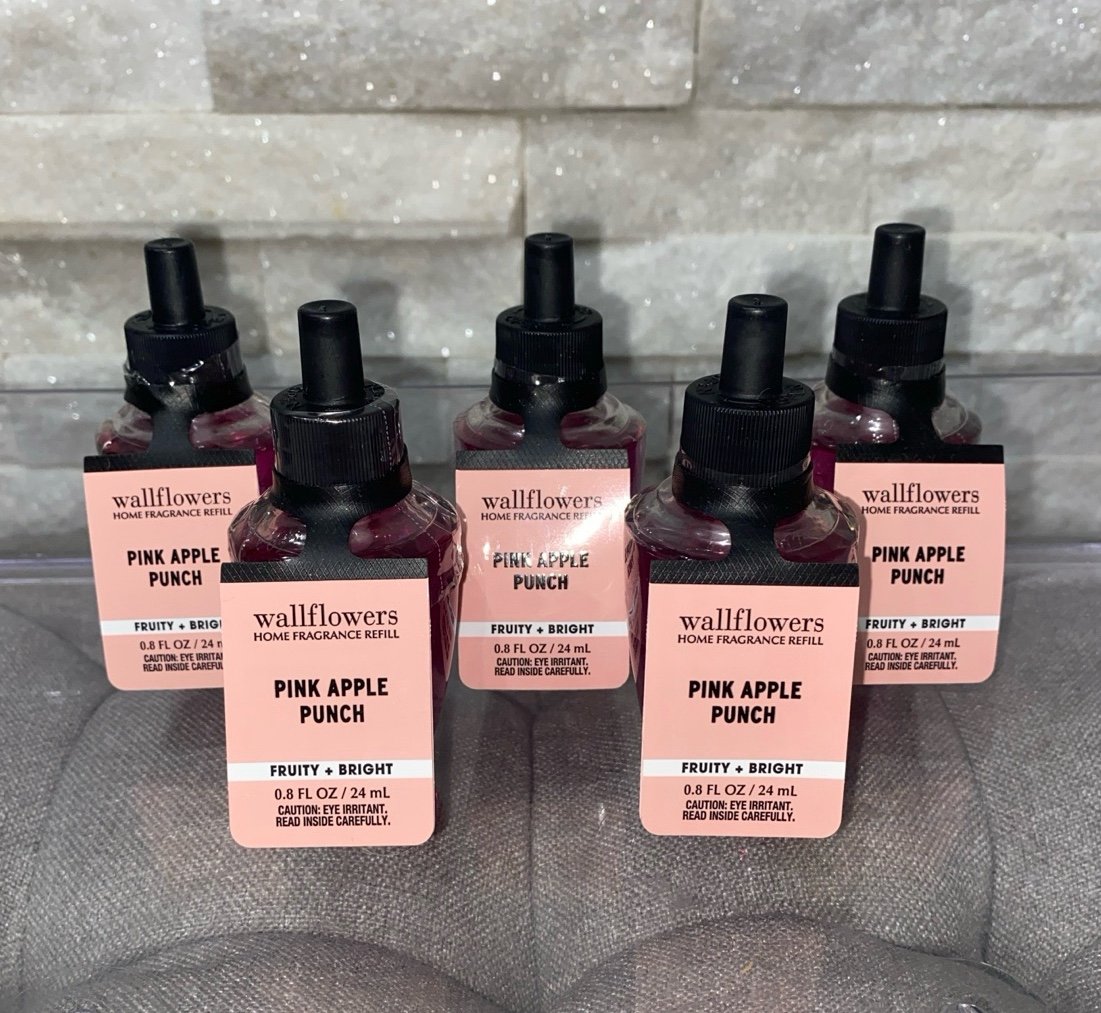 Bath & Body Works Pink Apple Punch Wallflower Refill X5 Bundle