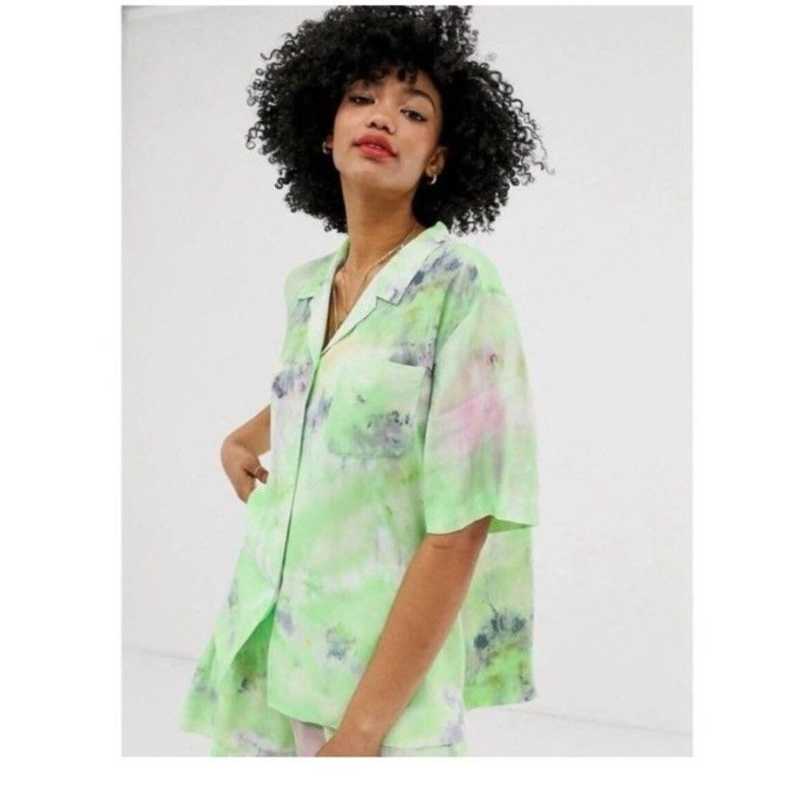 STOCKHOLM ATELIER & Other Stories Women’s Button-Up Shirt Tie-Dye Collared 8