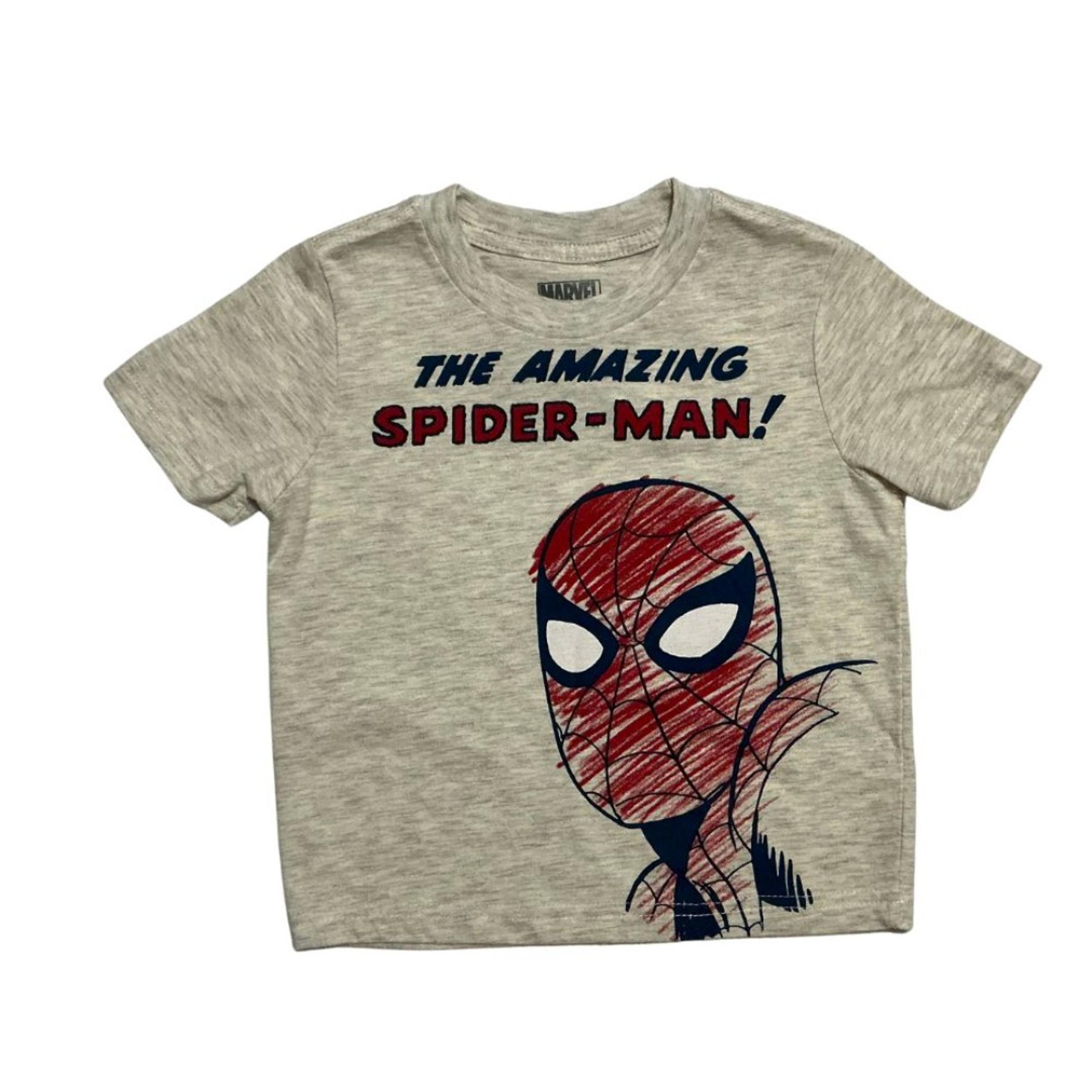 Marvel Spider-Man T-Shirt Boy's 3T Short Sleeves Graphic Print Gray