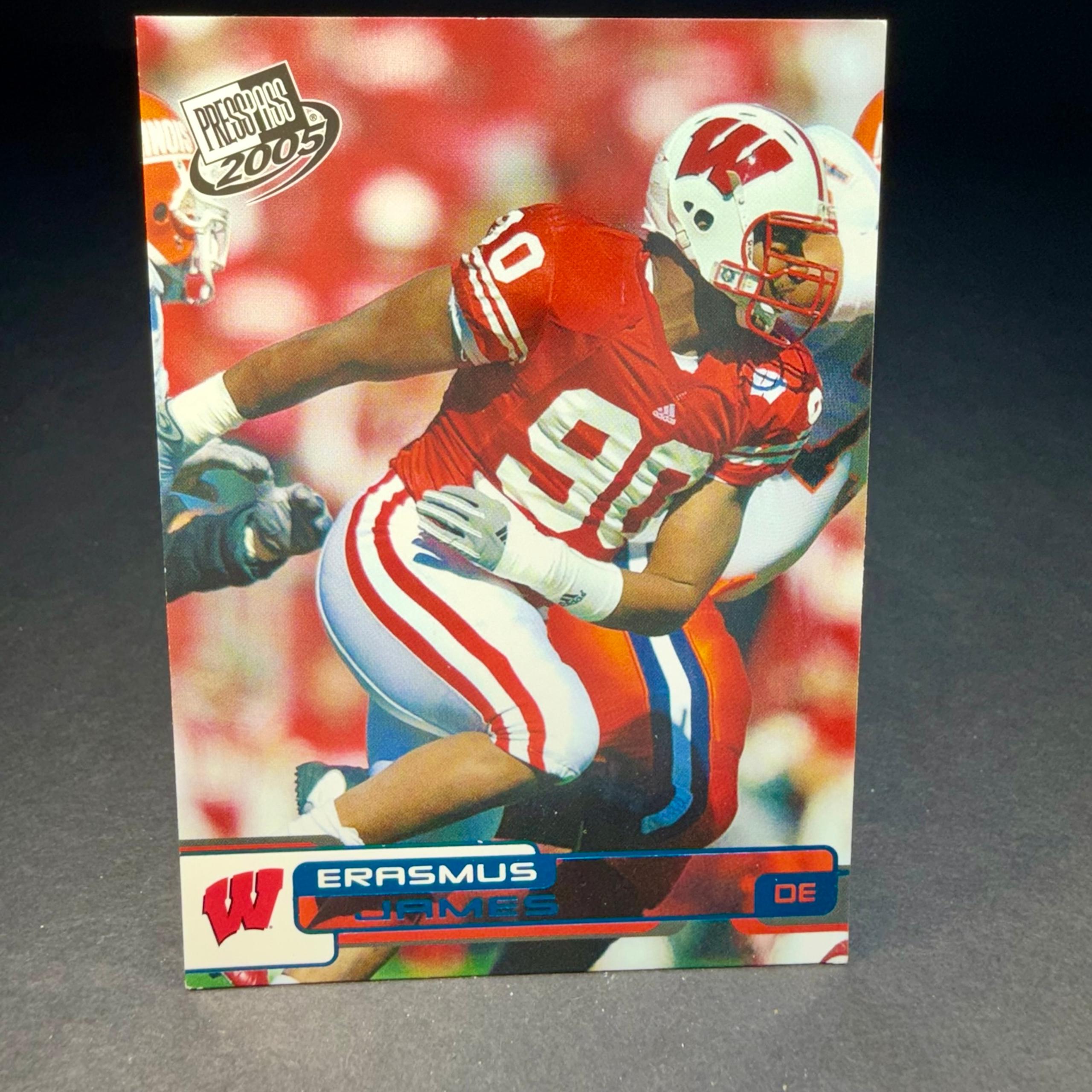 Erasmus James RC Blue • 2005 Press Pass #B41 Rookie Wisconsin Badgers