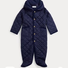 Polo Ralph Lauren Navy Blue Hooded Barn Bunting Baby Boy Snow suit Winter 6 M