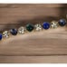 Vintage Les Bernard Bracelet Clear Rhinestones And Blue Green Purple Cabachons