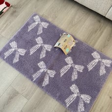 NWT Purple Bow Bath Rug