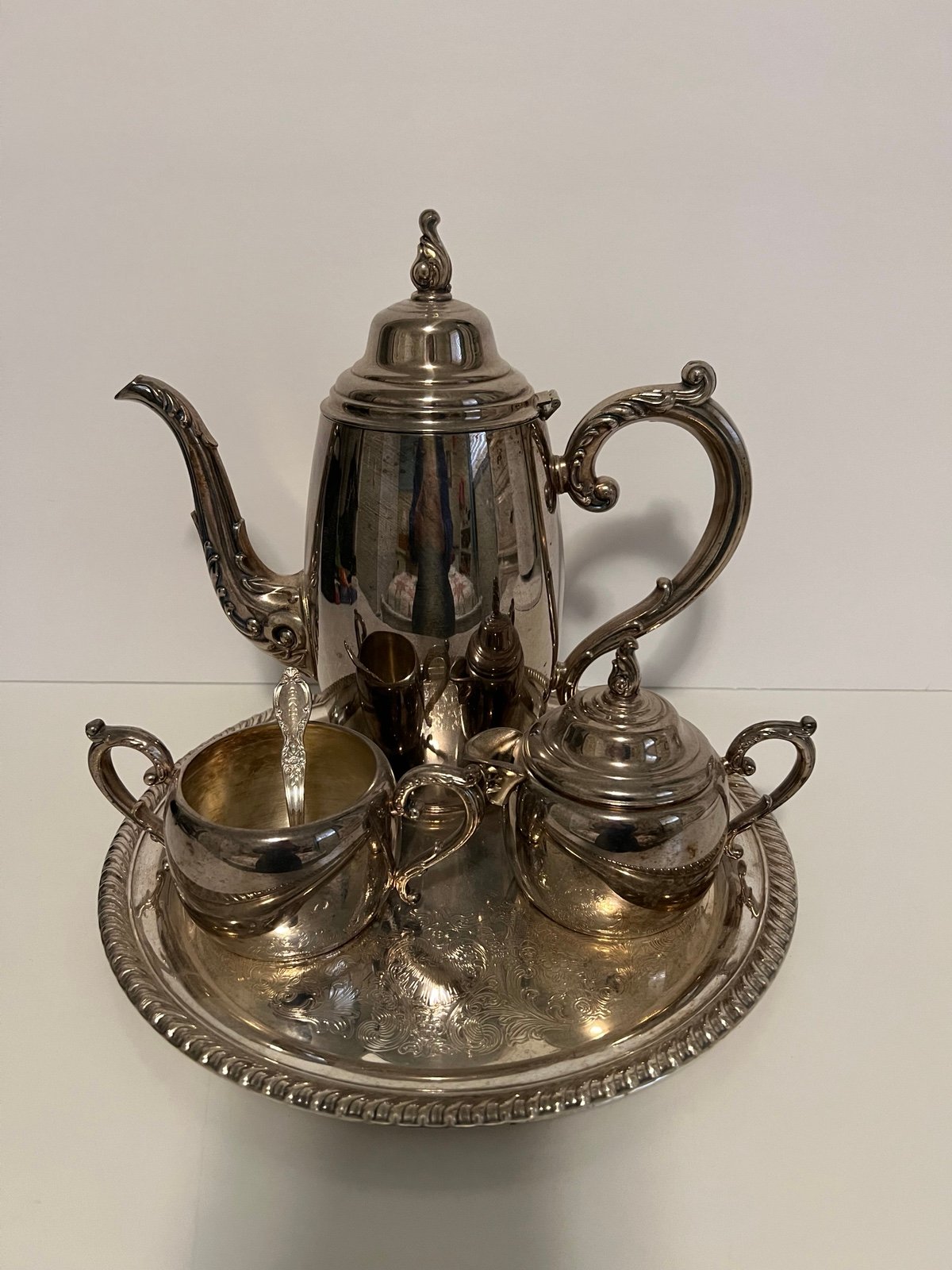 Wm. A Rogers Silver Co Plated 6 Pc Tea/Coffee Set Vintage