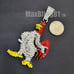 Silver Chicken Pendant 18 Iced Simulated Baguette Choker Chain Necklace