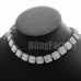Silver Chicken Pendant 18 Iced Simulated Baguette Choker Chain Necklace