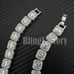 Silver Chicken Pendant 18 Iced Simulated Baguette Choker Chain Necklace