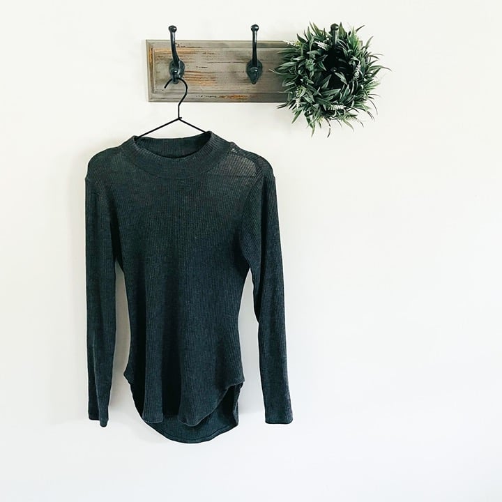 LNA Gray Ribbed Open Back Sweater S
