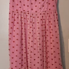 RARE Betsey Johnson Pink Heart Foil Sweetheart Tiered Dress – Size 12
