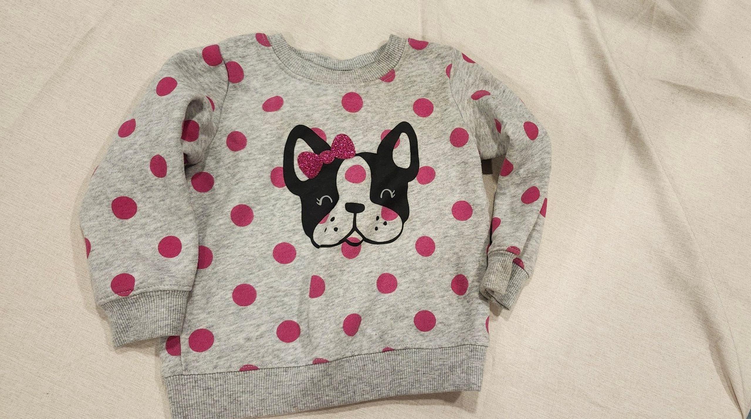Grey dog sweatshirt, size 18months