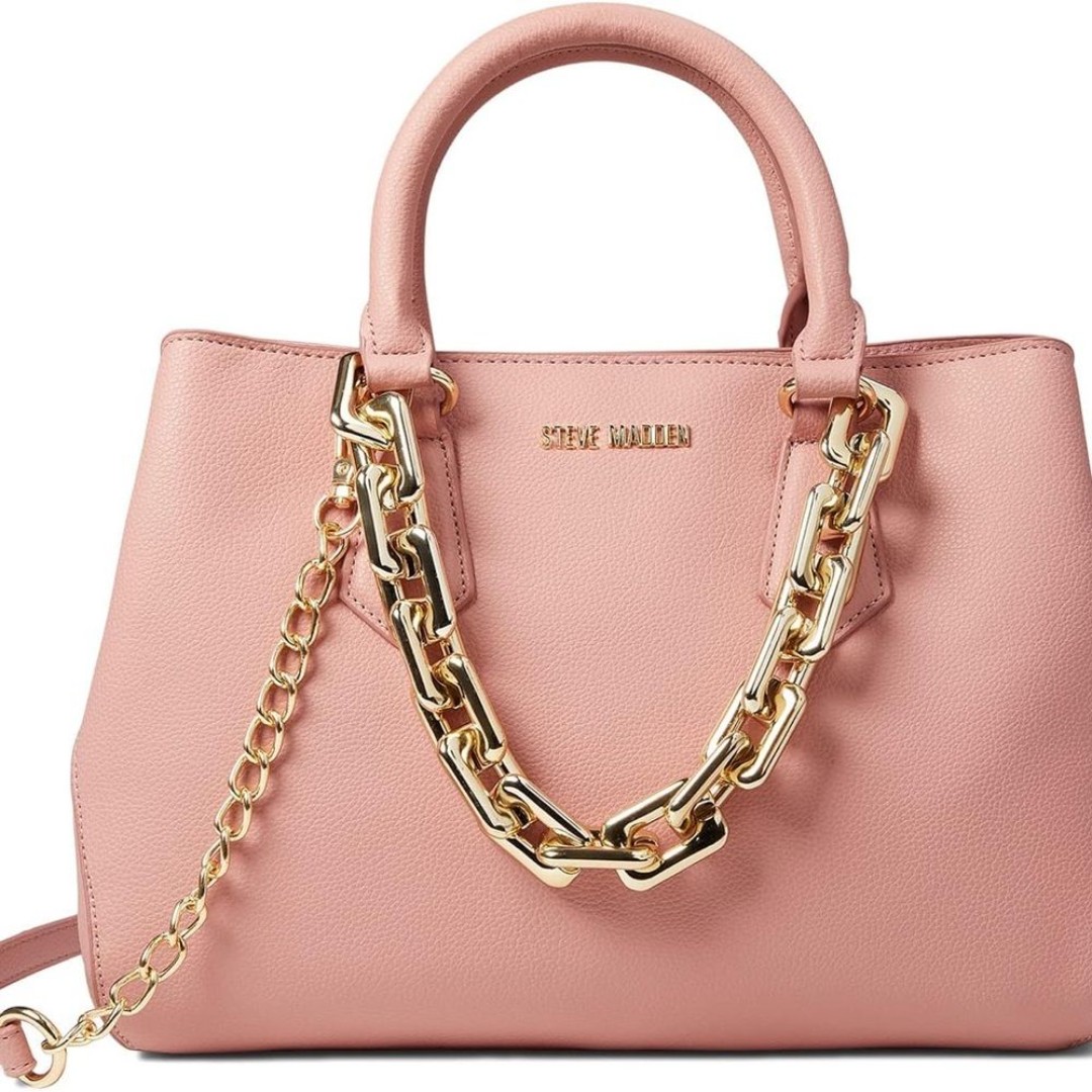 Steve Madden Pink Handbag with Gold Chain EUC