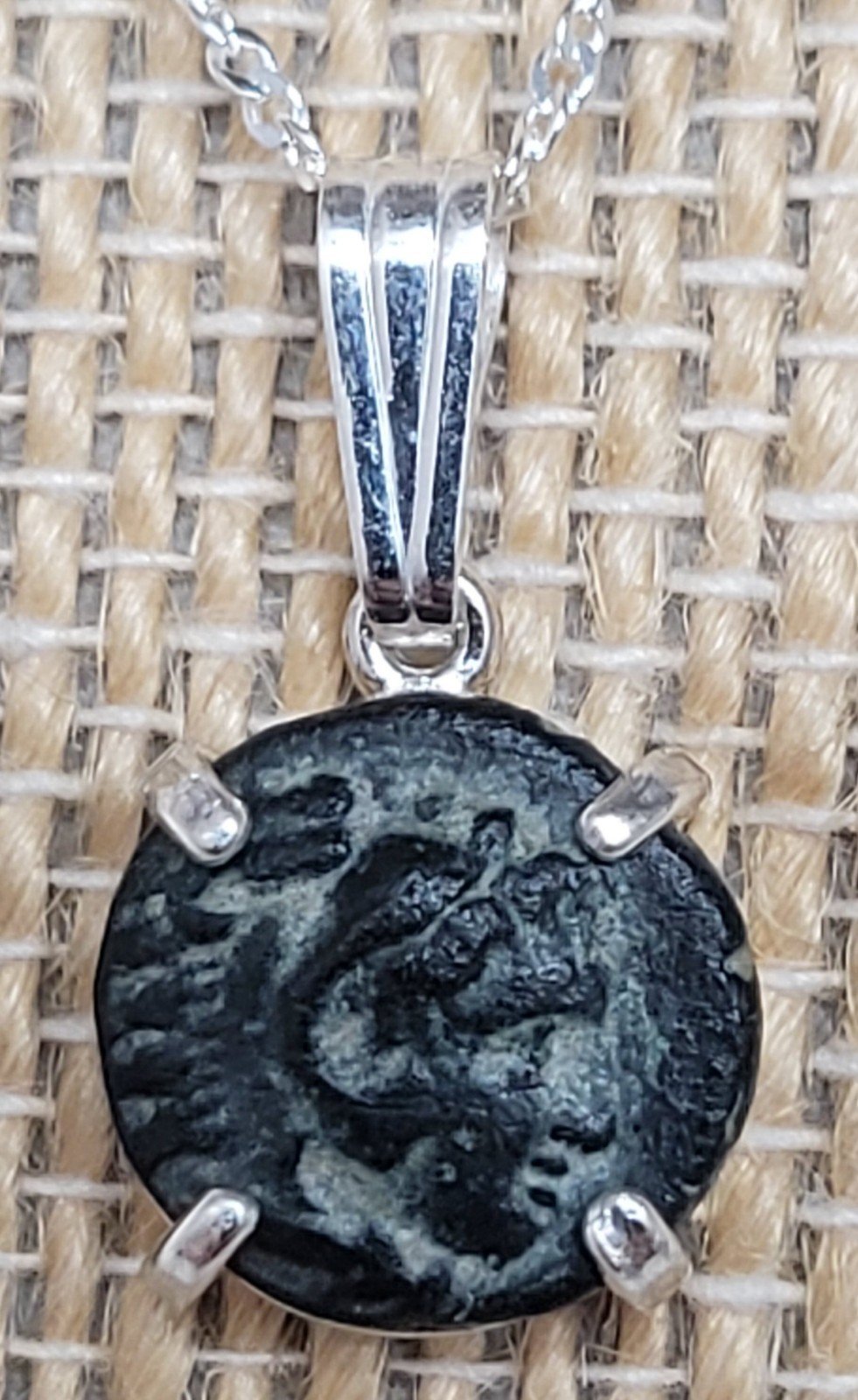 Alexander III the Great Portrait Authentic Coin Solid Silver Pendant Necklace