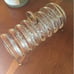 Vintage glass coasters with metal caddy
