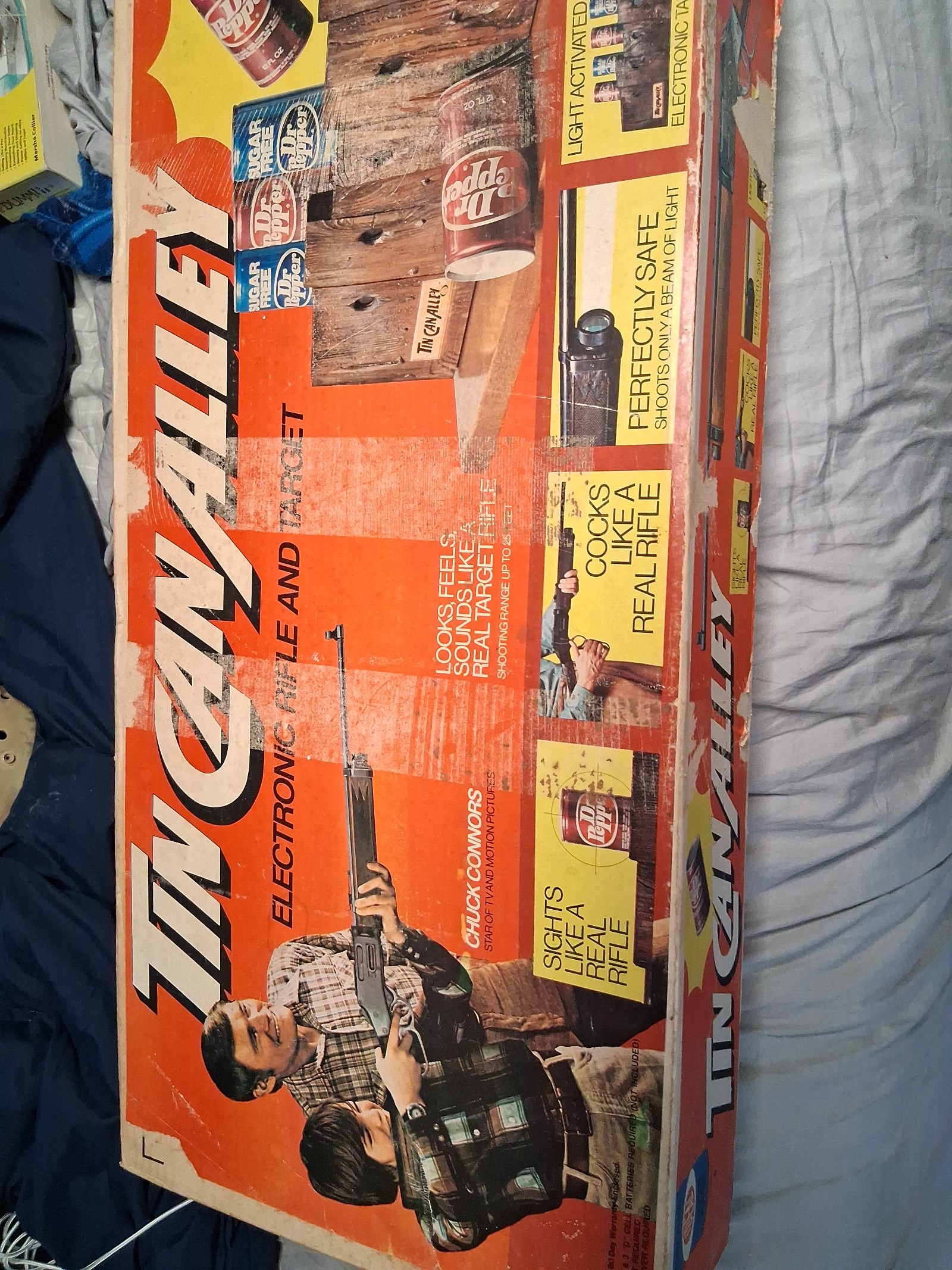 Tin can alley shooting game with box and works