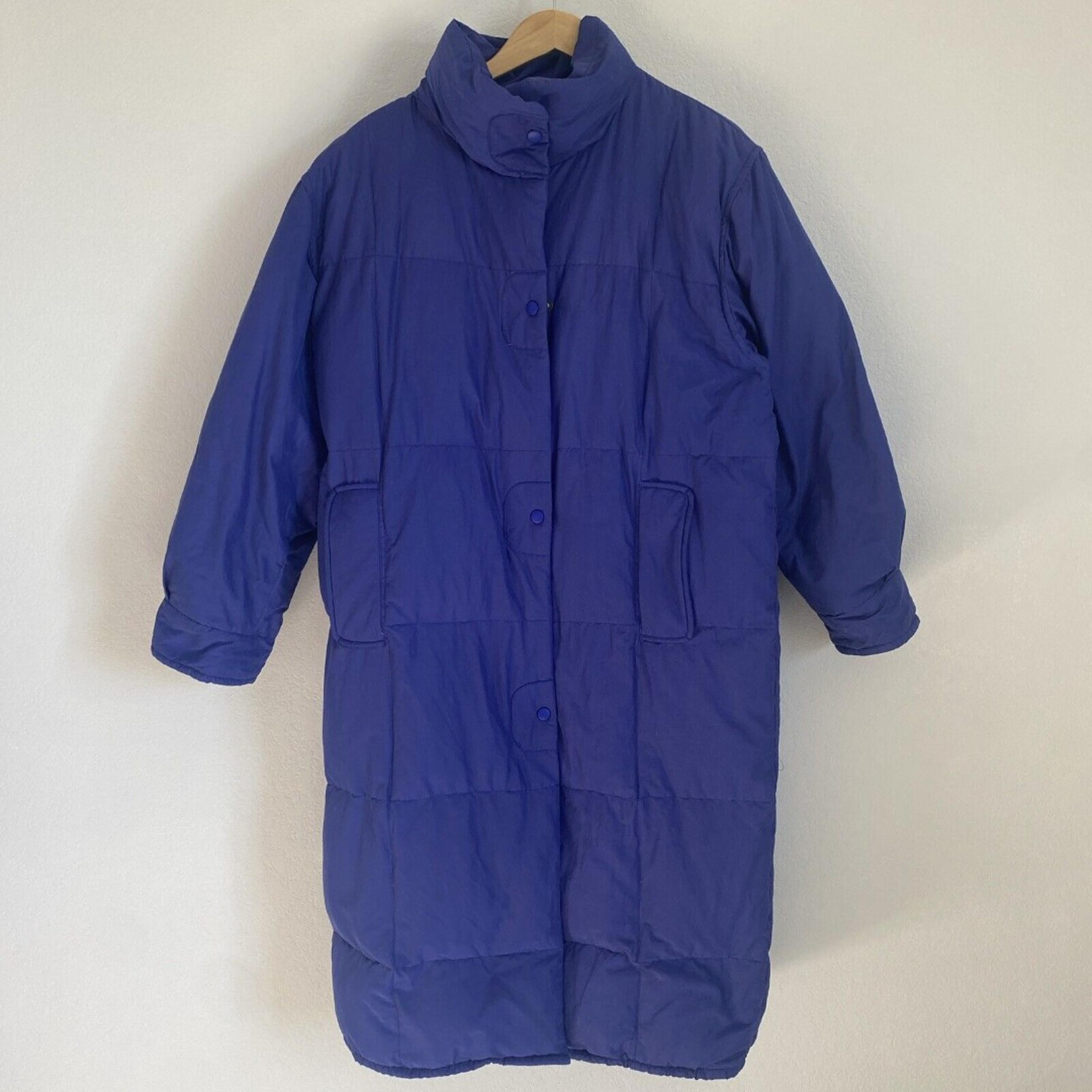 Eddie Bauer Down Coat Vintage Purple Full-Length Quilted Extra Warm Puffer Sz M