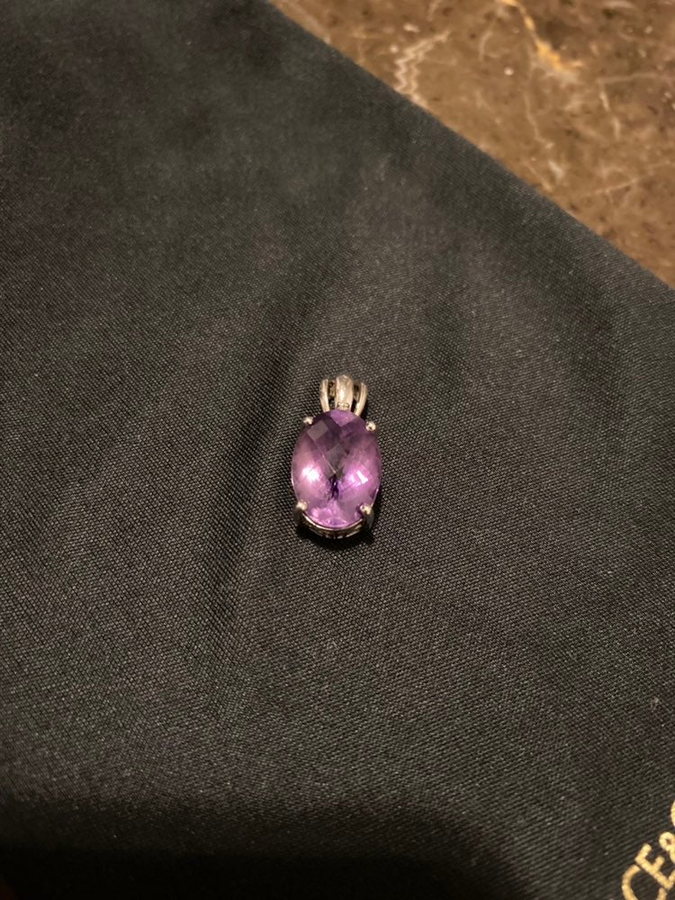Amethyst oval pendant 925 sterling silver