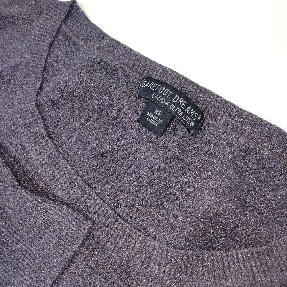 Barefoot Dreams Women's Size XS Ultra Lite Slouchy Pullover Purple Gray Soft