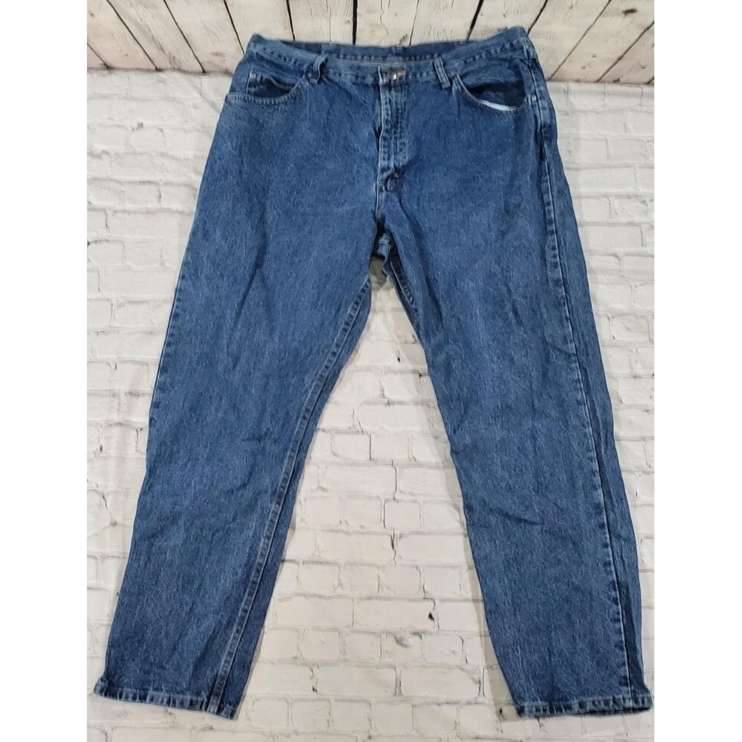 Wrangler Jeans Blue Premium MENS SIZE 40X32 Quality Relaxed Fit Denim Pants