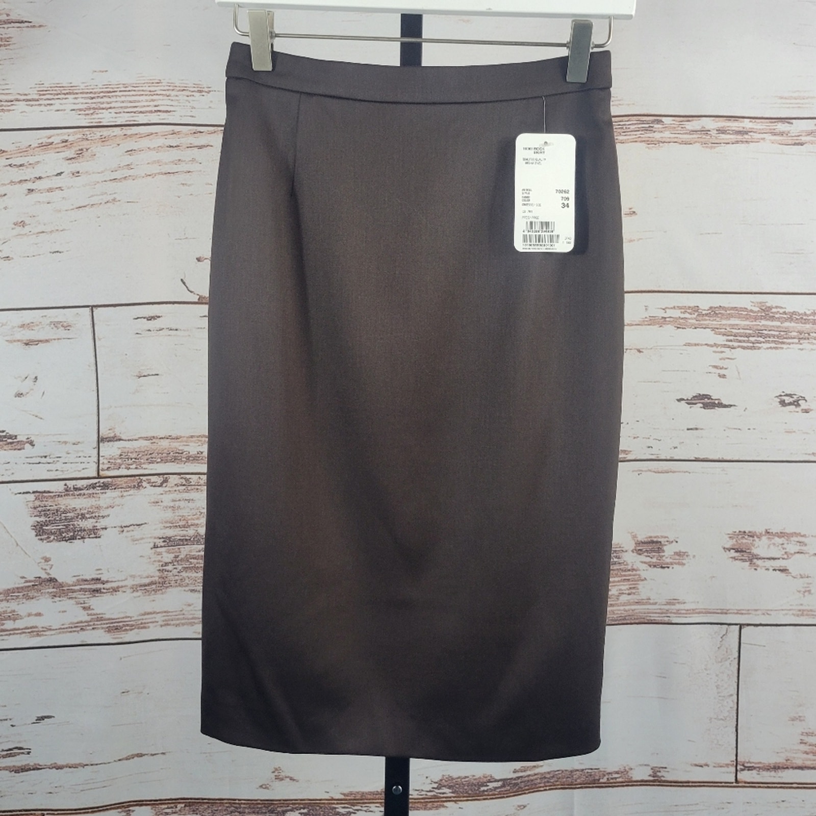 NWT Escada Rock Skirt Brown Pencil Skirt Size 34 Wool Blend