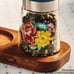 Pioneer Woman Salt & Pepper Grinder Set Fancy Flourish 3Pc Floral Glass Green