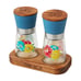 Pioneer Woman Salt & Pepper Grinder Set Fancy Flourish 3Pc Floral Glass Green