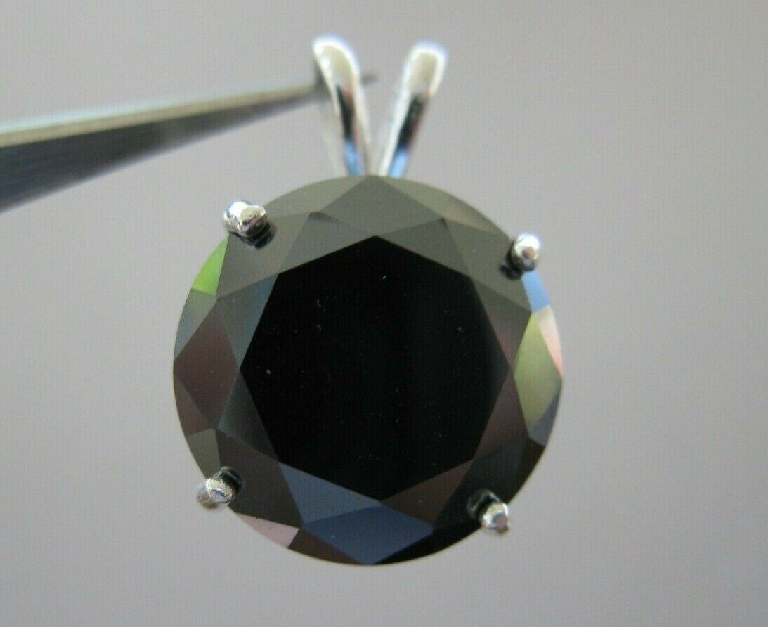 5.06ct BLACK DIAMOND NECKLACE,CERTI FICATE OF AUTHENTICITY,F REE DIAMOND TESTER
