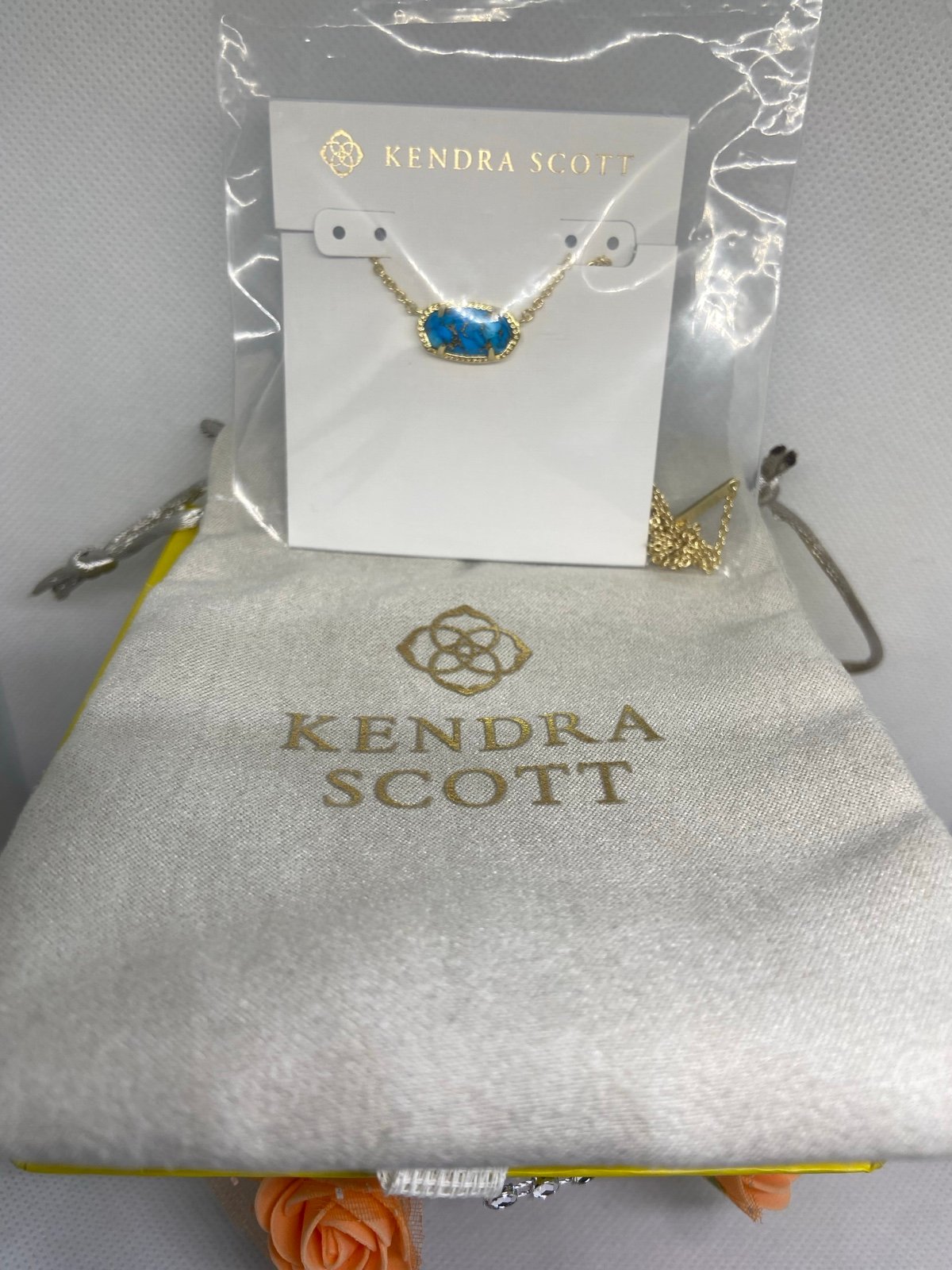 Kendra Scott Elisa Necklace Gold Bronze VND Turquoise New