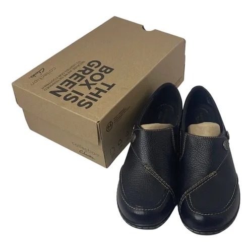 CLARKS WOMENS ASHLAND LANE FLATS BLACK 11W