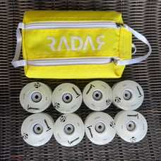 NEW LED Quad Roller Skates Luminous White Wheels Radar Wheel Bag Yellow SET