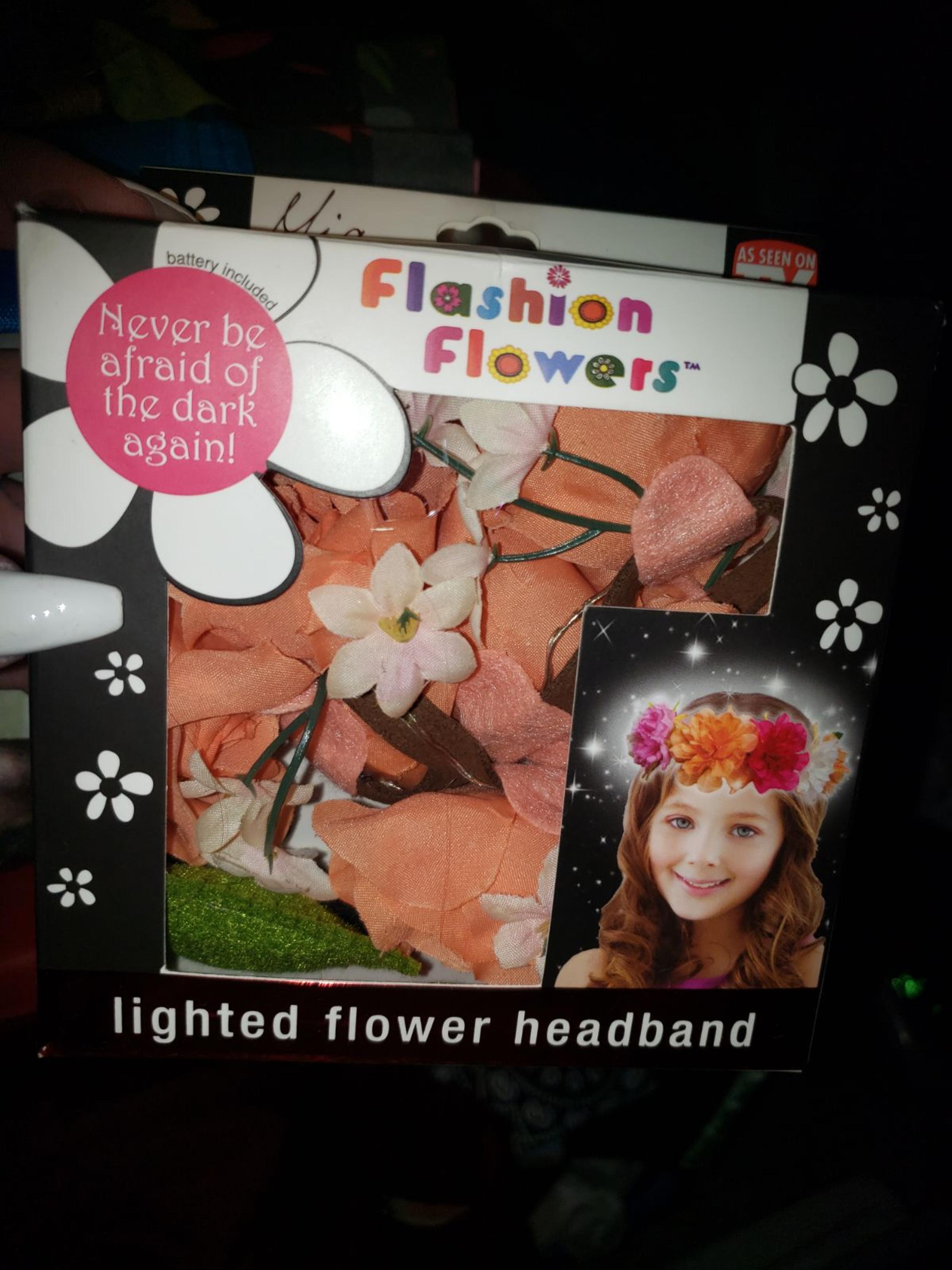Lighted flower headband