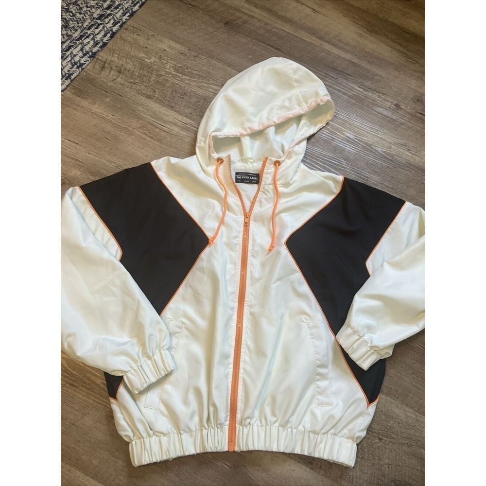 The Fifth Label Women's Black White Orange Jacket - XS- Windbreaker Jacket
