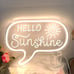 Hello Sunshine Neon Sign with 3D Art, Powed by USB, Size 12.2x9 inches, Warm