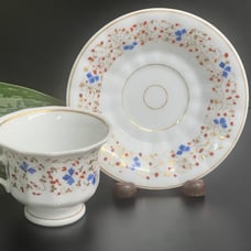 Antique Old Paris Hand Painted Gilded Tea Cup And Saucer Set